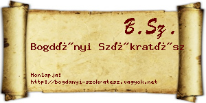 Bogdányi Szókratész névjegykártya